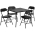 Flash Furniture 5 Piece Black Folding Card Table and Chair Set