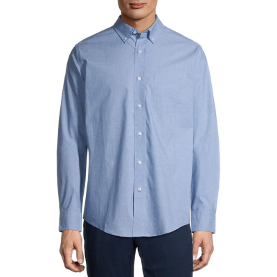 George Men's and Big Men's Long Sleeve Stretch Poplin Shirt