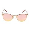 Foster Grant Women's Rose Gold Mirrored Round Sunglasses