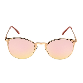 Foster Grant Women's Rose Gold Mirrored Round Sunglasses