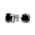 Bling Jewelry Mens Unisex CZ Round Black Stud Earrings Sterling Silver