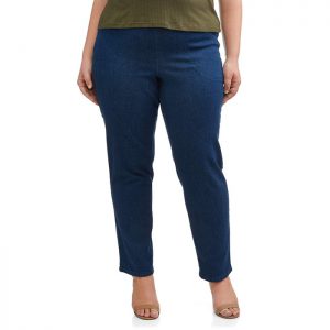 Just My Size Women's Plus Size Pull on Stretch Woven Pants, Also in Petite