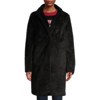 Mark Alan Women’s Single Breasted Faux Sherpa Coat