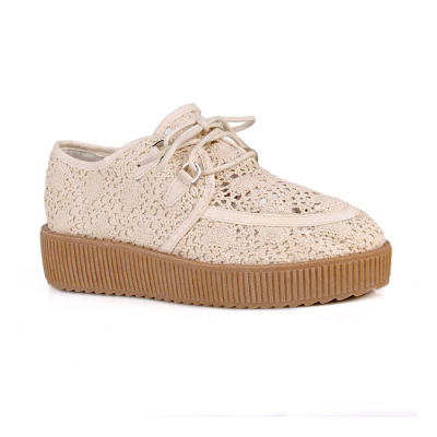 Knitted Women's Platform Sneaker in White