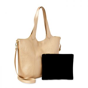 No Boundaries Women's Essential Faux Leather Tote Bag with Removable Crossbody Strap