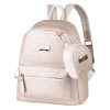 Vbiger 2 in 1 Women Backpack PU Leather Shoulders Bag Chic School Bags Portable Travel Daypack with Hanging Pouch